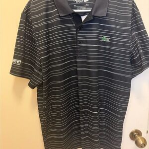 Lacoste Men's Polo with Black and White Stripes
